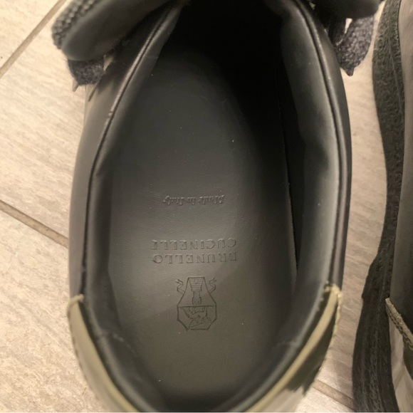 Brunello Cucinelli black leather platform sneakers with Monili detail size 7.5 - Picture 8 of 8